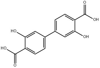 3,3'-dihydroxy-[1,1'-biphenyl]-4,4'-dicarboxylic acid 구조식 이미지