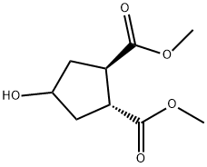 (3R,4R)-3,4-Bis(Methyloxycarbonyl)cyclopentanol 구조식 이미지