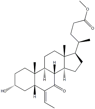 (E/Z)-3α-hydroxy-6-ethylidene-7-keto-5β-cholan-24-oic acid Methyl ester 구조식 이미지