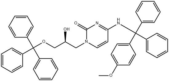 2(1H)-PyriMidinone, 1-[(2S)-2-hydroxy-3-(triphenylMethoxy)propyl]-4-[[(4-Methoxyphenyl)diphenylMethyl]aMino]- 구조식 이미지
