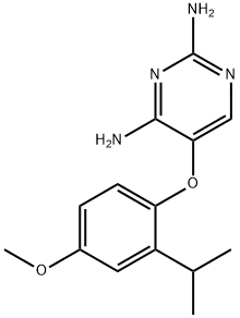 5-(2-이소프로필-4-메톡시-페녹시)-피리미딘-2,4-디아민 구조식 이미지