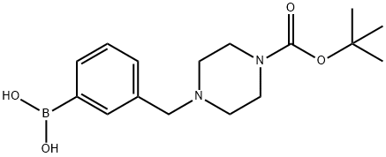 (3-((4-(tert-butoxycarbonyl)piperazin-1-yl)Methyl)phenyl)boronic acid Structure