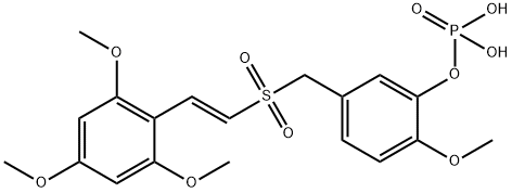 페놀,2-메톡시-5-[[[(1E)-2-(2,4,6-트리메톡시페닐)에테닐]술포닐]메틸]-,1-(인산이수소) 구조식 이미지