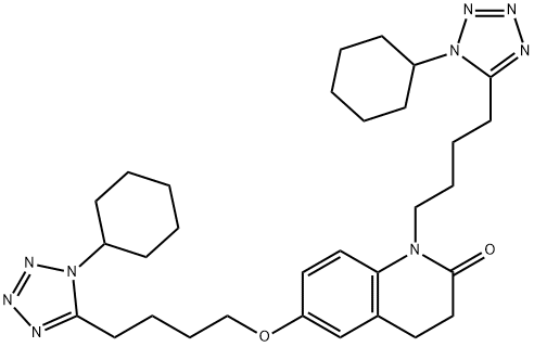 Cilostazol Related Compound C (50 mg) (1-(4-(5-Cyclohexyl-1H-tetrazol-1-yl)butyl)-6-(4-(1-cyclohexyl-1H-tetrazol-5-yl)butoxy)-3,4-dihydroquinolin-2(1H)-one) 구조식 이미지