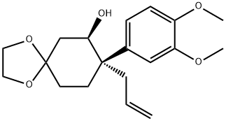 (7R,8S)-8-(3,4-DiMethoxyphenyl)-8-(2-propen-1-yl)-1,4-dioxaspiro[4.5]decan-7-ol 구조식 이미지