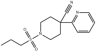 1-(프로필술포닐)-4-(피리딘-2-일)피페리딘-4-카르보니트릴 구조식 이미지