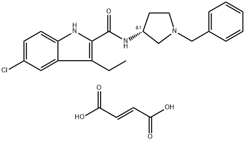 5-클로로-3-에틸-1H-인돌-2-카르복실산(1-벤질-피롤리딘-3-일)-아미드2-엔디오산염 구조식 이미지