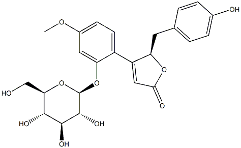 (+)-Puerol B 2"-O-glucoside 구조식 이미지