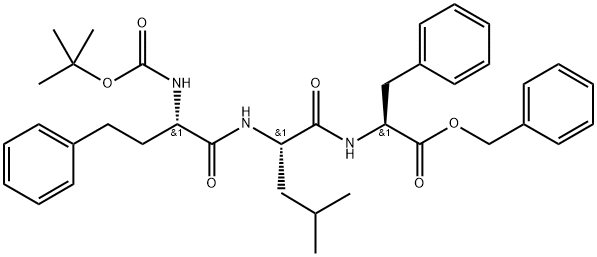 benzyl ((S)-2-((tert-butoxycarbonyl)aMino)-4-phenylbutanoyl)-L-leucyl-L-phenylalaninate Structure