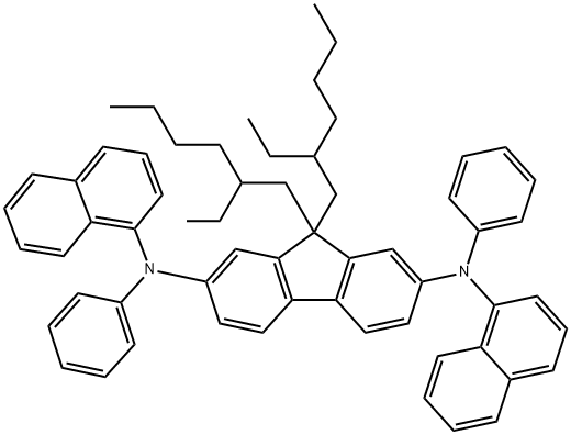 9,9-Bis(2-ethylhexyl)-N,N'-di-1-naphthalenyl-N,N'-diphenyl-9H-fluorene-2,7-diamine 구조식 이미지