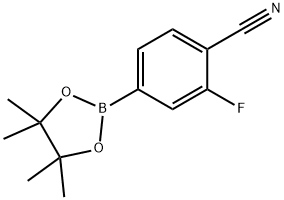 2-Fluoro-4-(4,4,5,5-tetraMethyl-1,3,2-dioxaborolan-2-yl)benzonitrile 구조식 이미지
