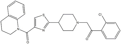 2-(2-Chloro-phenyl)-1-{4-[4-(3,4-dihydro-2H-quinoline-1-carbonyl)-thiazol-2-yl]-piperidin-1-yl}-ethanone Structure