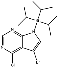 5-BroMo-4-chloro-7-(triisopropylsilyl)-7H-pyrrolo[2,3-d]pyriMidine 구조식 이미지