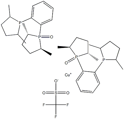 Bis{[1-(2R,5R)-2,5-dimethylphospholanyl]-[2-(2R,5R)-2,5-dimethylphospholanyl-1-oxide]benzene}copper(I) trifluoromethanesulfonate, min. 97% Structure