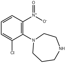 1-(2-Chloro-6-nitrophenyl)hoMopiperazine, 96% 구조식 이미지