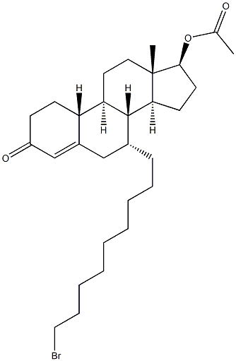 (7alpha,17beta)-17-(Acetyloxy)-7-(9-bromononyl)estr-4-en-3-one 구조식 이미지