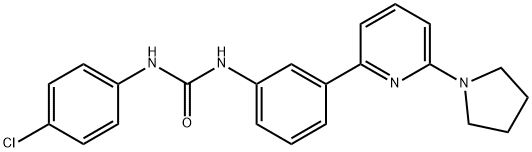 1-(4-Chlorophenyl)-3-[3-[6-(pyrrolidin-1-yl)pyridin-2-yl]phenyl]urea 구조식 이미지