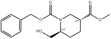 1-benzyl 3-Methyl 6-(hydroxyMethyl)piperidine-1,3-dicarboxylate Structure