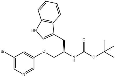 카르바믹산,[(1R)-2-[(5-broMo-3-피리디닐)옥시]-1-(1H-인돌-3-일메틸)에틸]-,1,1-디메틸에틸에스테르(9CI) 구조식 이미지