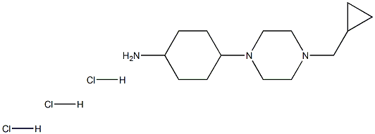 CyclohexanaMine, 4-[4-(cyclopropylMethyl)-1-piperazinyl]-, (Hydrochloride) (1:3), trans- Structure