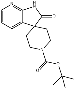 Spiro[piperidine-4,3'-[3H]pyrrolo[2,3-b]pyridine]-1-carboxylic acid, 1',2'-dihydro-2'-oxo-, 1,1-diMethylethyl ester Structure