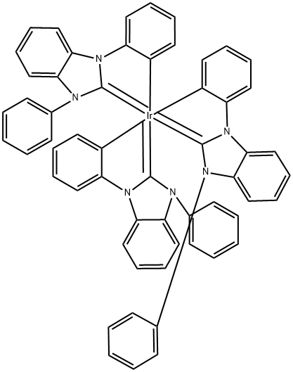 Tris[(3-phenyl-1H-benzimidazol-1-yl-2(3H)-ylidene)-1,2-phenylene]iridium 구조식 이미지
