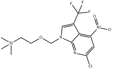 1H-Pyrrolo[2,3-b]pyridine, 6-chloro-4-nitro-3-(trifluoroMethyl)-1-[[2-(triMethylsilyl)ethoxy]Methyl]- 구조식 이미지