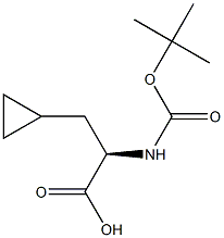 (R)-2-((tert-부톡시카르보닐)아미노)-3-시클로프로필프로판산 구조식 이미지