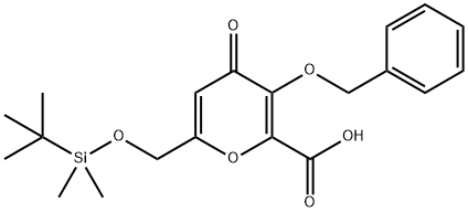 3-Benzyloxy-6-(tert-butyl-diMethylsilanyloxyMethyl)-4-oxo-4H-pyran-2-carboxylic acid Structure