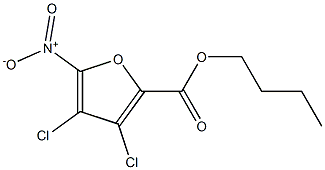 Butyl 3,4-dichloro-5-nitrofuran-2-carboxylate 구조식 이미지