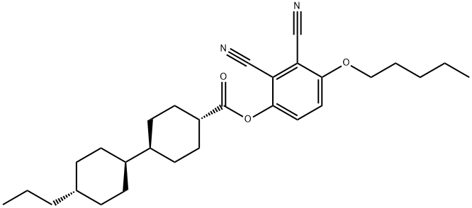 [trans(trans)]-4'-Propyl-[1,1'-bicyclohexyl]-4-carboxylic acid 2,3-dicyano-4-(pentyloxy)phenyl ester Structure