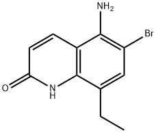 5-아미노-6-브로모-8-에틸퀴놀린-2-올 구조식 이미지
