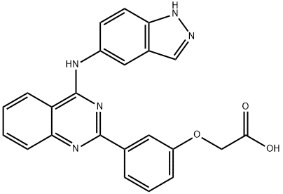 Acetic acid, 2-[3-[4-(1H-indazol-5-ylaMino)-2-quinazolinyl]phenoxy]- Structure