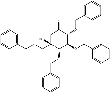 (2R,3S,4S,5R)-5-Hydroxy-2,3,4-tris(phenylMethoxy)-5-[(phenylMethoxy)Methyl]-cyclohexanone 구조식 이미지
