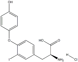 Alanine,3-[4-(p-hydroxyphenoxy)-3-iodophenyl]-,hydrochloride 구조식 이미지