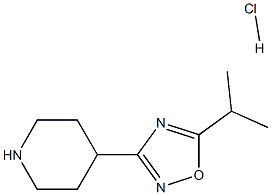 5-isopropyl-3-(piperidin-4-yl)-1,2,4-oxadiazole hcl Structure