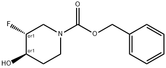 trans-1-Cbz-3-fluoro-4-hydroxypiperidine 구조식 이미지