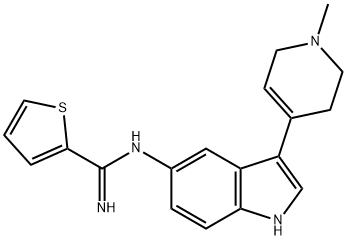 N-[3-(1,2,3,6-Tetrahydro-1-Methyl-4-pyridinyl)-1H-indol-5-yl]-2-thiophenecarboxiMidaMide 구조식 이미지