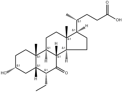3α-hydroxy-6-ethyl-7-keto-5β-cholan-24-oic acid 구조식 이미지