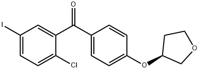 (2-Chloro-5-iodophenyl)[4-[[(3S)-tetrahydro-3-furanyl]oxy]phenyl]methanone 구조식 이미지