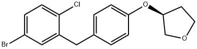 (3S)-3-[4-[(5-Bromo-2-chlorophenyl)methyl]phenoxy]tetrahydrofuran Structure