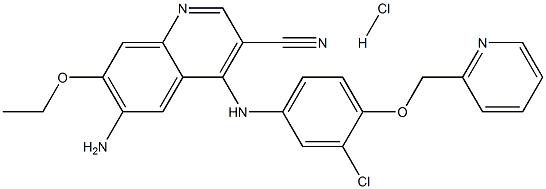 6-AMino-4-((3-chloro-4-(pyridin-2-ylMethoxy)phenyl)aMino)-7-ethoxyquinoline-3-carbonitrile (Hydrochloride) 구조식 이미지