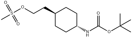 CarbaMic acid, N-[trans-4-[2-[(Methylsulfonyl)oxy]ethyl]cyclohexyl]-, 1,1-diMethylethyl ester Structure