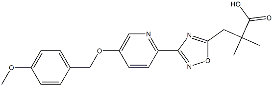 3-(3-(5-((4-METHOXYBENZYL)OXY)PYRIDIN-2-YL)-1,2,4-OXADIAZOL-5-YL)-2,2-DIMETHYLPROPANOIC ACID 구조식 이미지