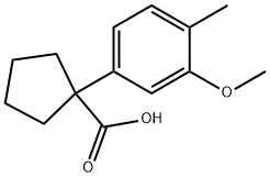 1-(3-methoxy-4-methylphenyl)cyclopentane-1-carboxylic acid Structure