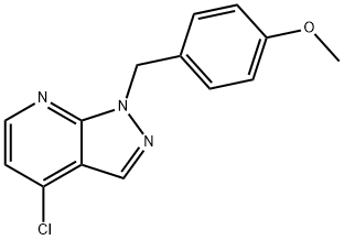 1H-Pyrazolo[3,4-b]pyridine, 4-chloro-1-[(4-Methoxyphenyl)Methyl]- 구조식 이미지