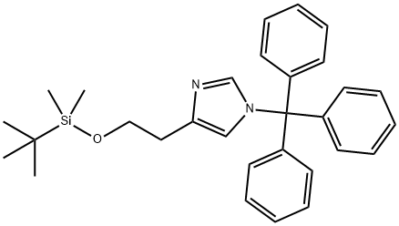 4-(2-(tert-부틸디메틸실릴옥시)에틸)-1-트리틸-1H-이미다졸 구조식 이미지