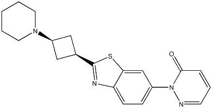 2-(2-(cis-3-(Piperidin-1-yl)cyclobutyl)benzothiazol-6-yl)pyridazin-3(2H)-one Structure