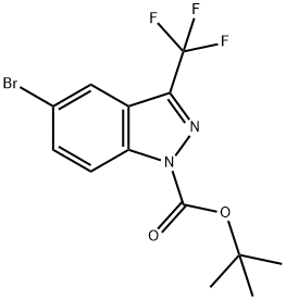 tert-Butyl 5-broMo-3-(trifluoroMethyl)-1H-indazole-1-carboxylate Structure