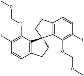 (1R)- 2,2',3,3'-tetrahydro-6,6'-diiodo-7,7'-bis(MethoxyMethoxy)-1,1'-Spirobi[1H-indene] 구조식 이미지